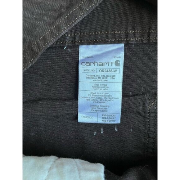 CARHARTT RUGGED FLEX CANVAS BID OVERALL  XS (0-2) Women’s OR2438-W NWT - Picture 5 of 9